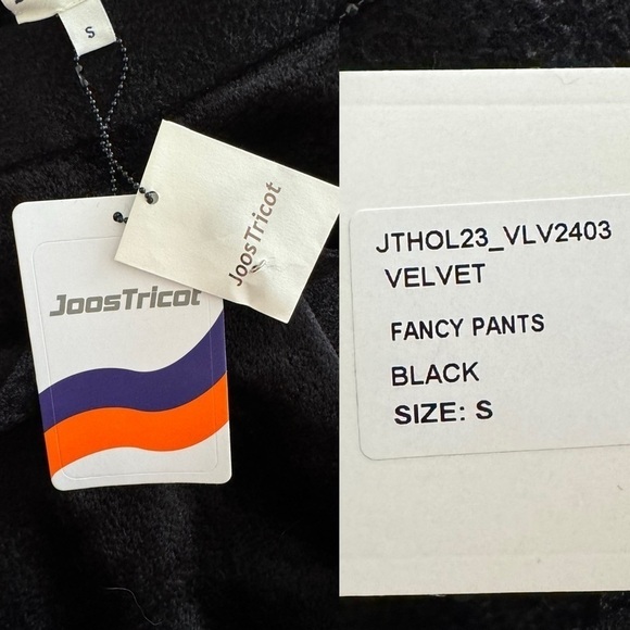 Joos Tricot Velvet Fancy Pants in Black NWT - Picture 11 of 11